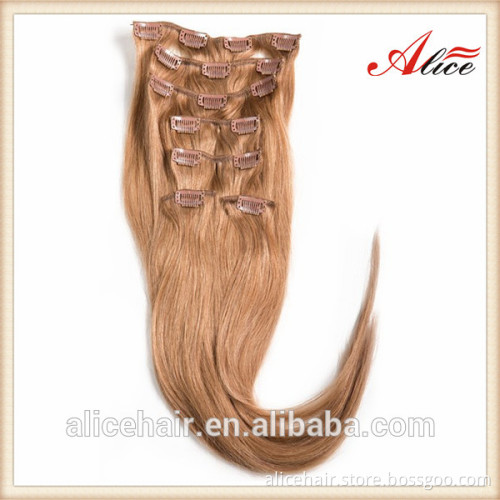 Cheap grade 5a remy clip hair extension 100% human hair